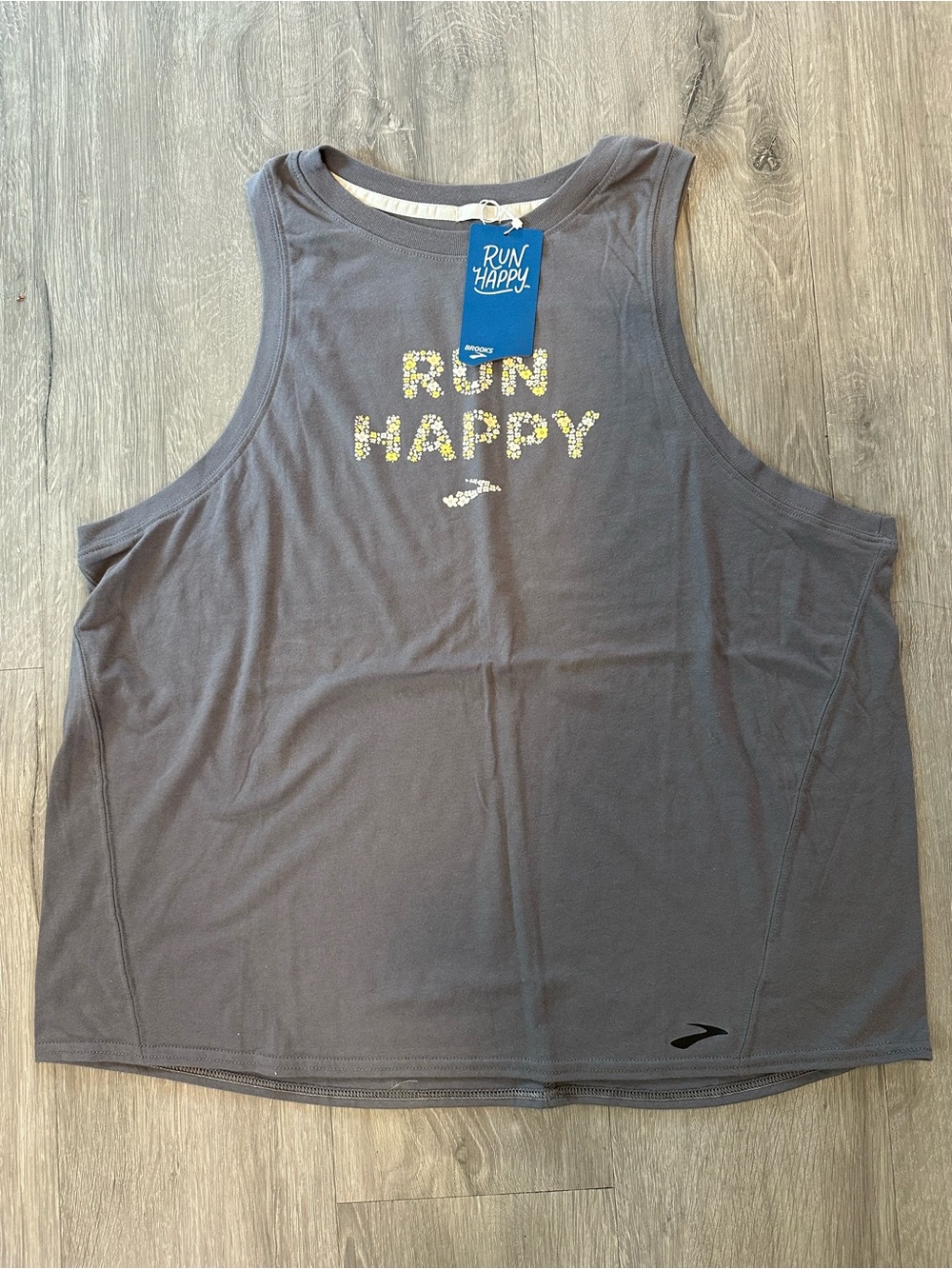 Brooks Gray 'Run Happy' Performance Tank